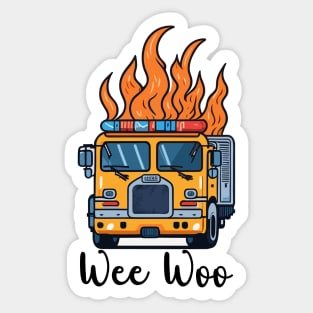 Wee Woo Firetruck Sticker